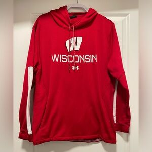 Under Armour Wisconsin Badgers Red White Men’s Hooded Sweatshirt - size 2XL